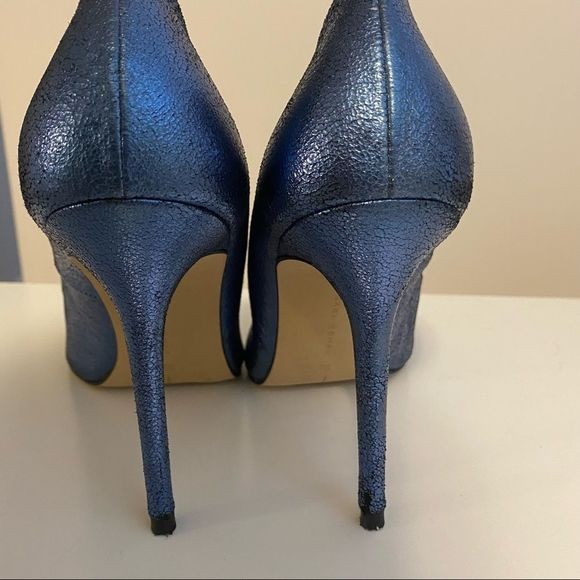 Zara Women Stiletto Heels Size 8 (39) Metallic Blue - Picture 5 of 10